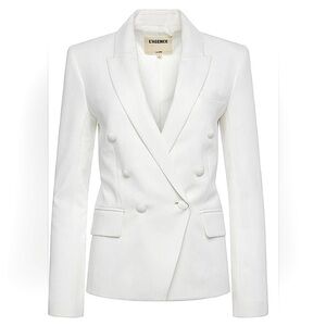 L'Agence Women’s Kenzie Double-Breasted Blazer Suit Jacket White size 6